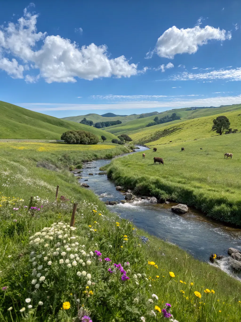 A picturesque landscape showing healthy crops and forests, protected by SCPPR's integrated programs.